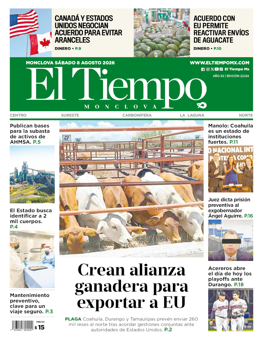 Edición impresa de El Tiempo Monclova