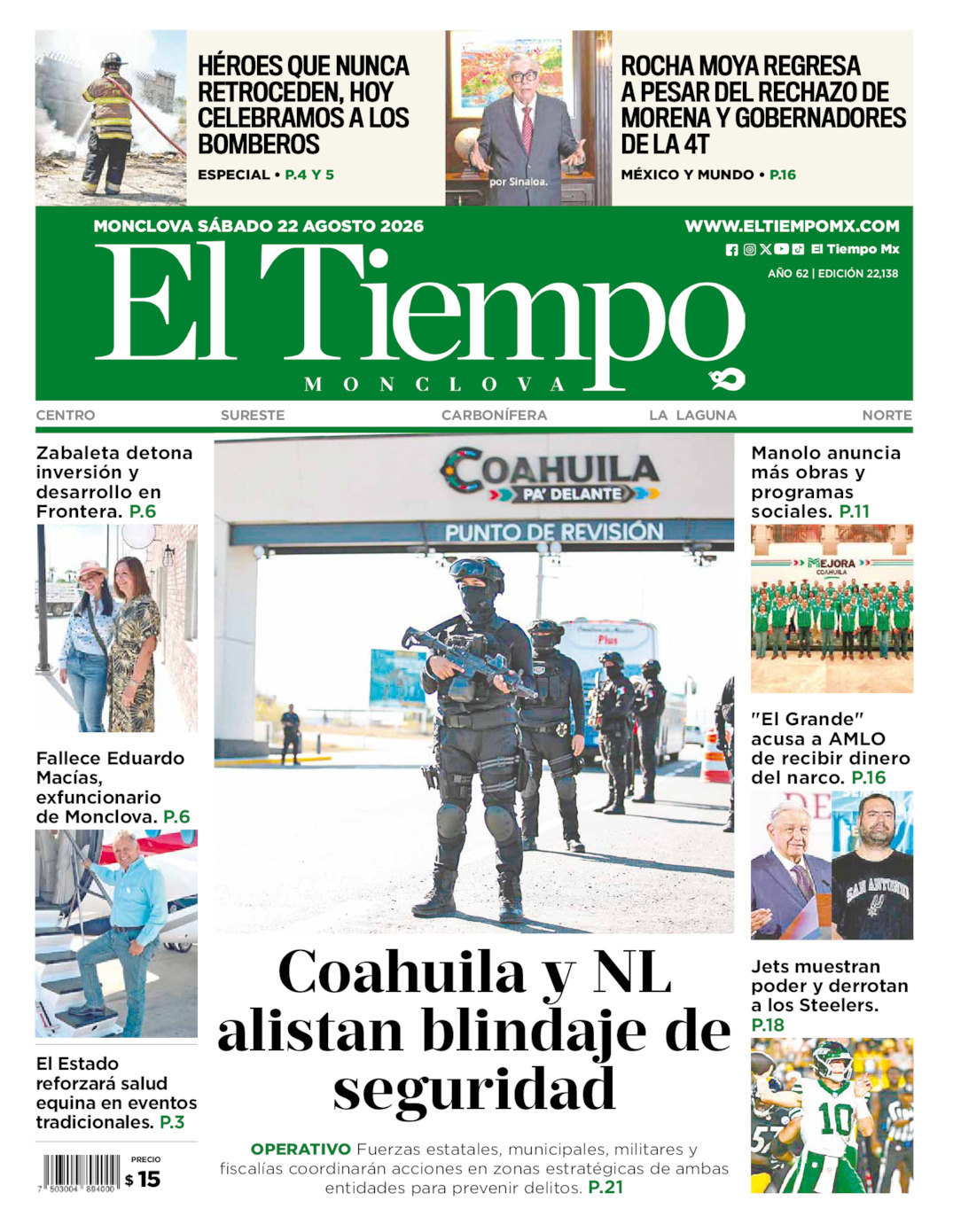 Edición impresa de El Tiempo Monclova