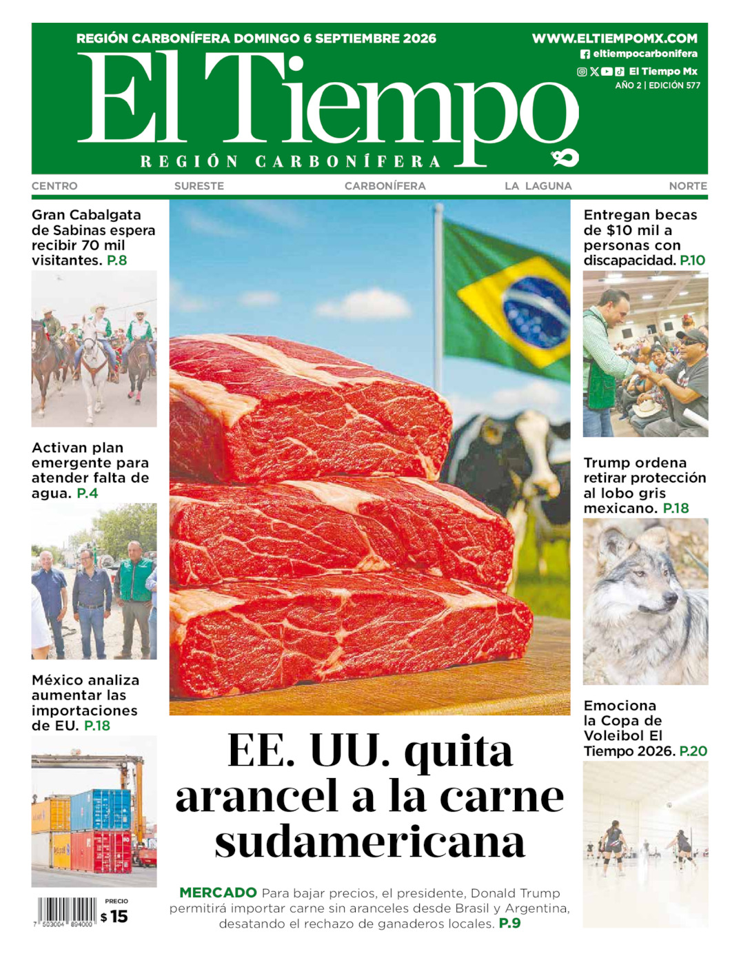 Edición impresa de El Tiempo Región Carbonífera