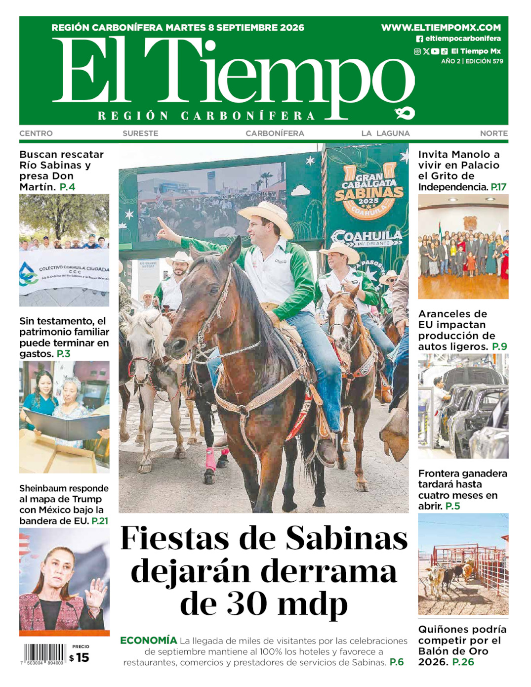 Edición impresa de El Tiempo Región Carbonífera