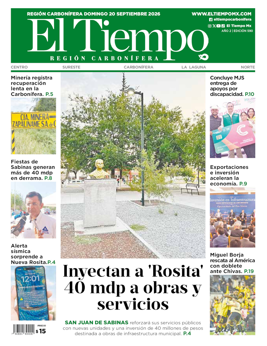 Edición impresa de El Tiempo Región Carbonífera