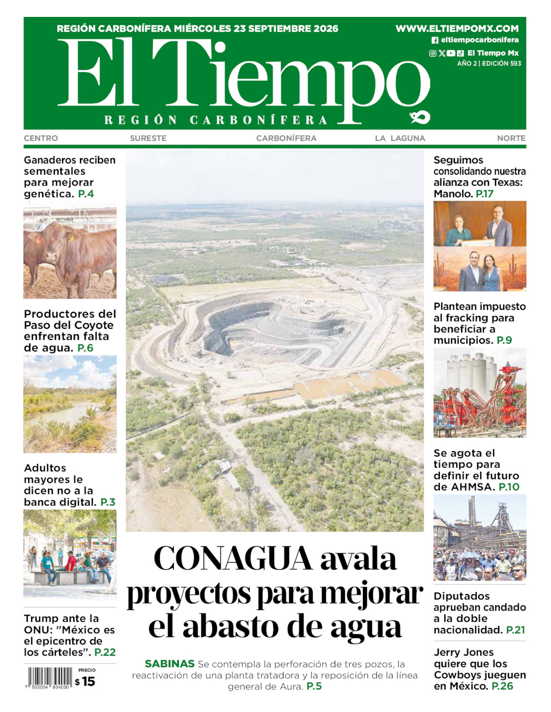 Edición impresa de El Tiempo Región Carbonífera