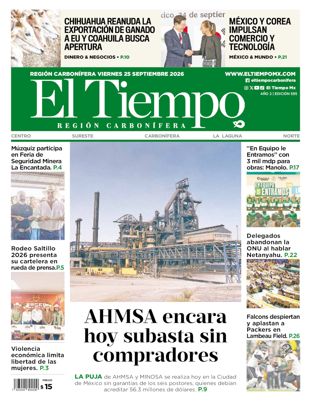 Edición impresa de El Tiempo Región Carbonífera