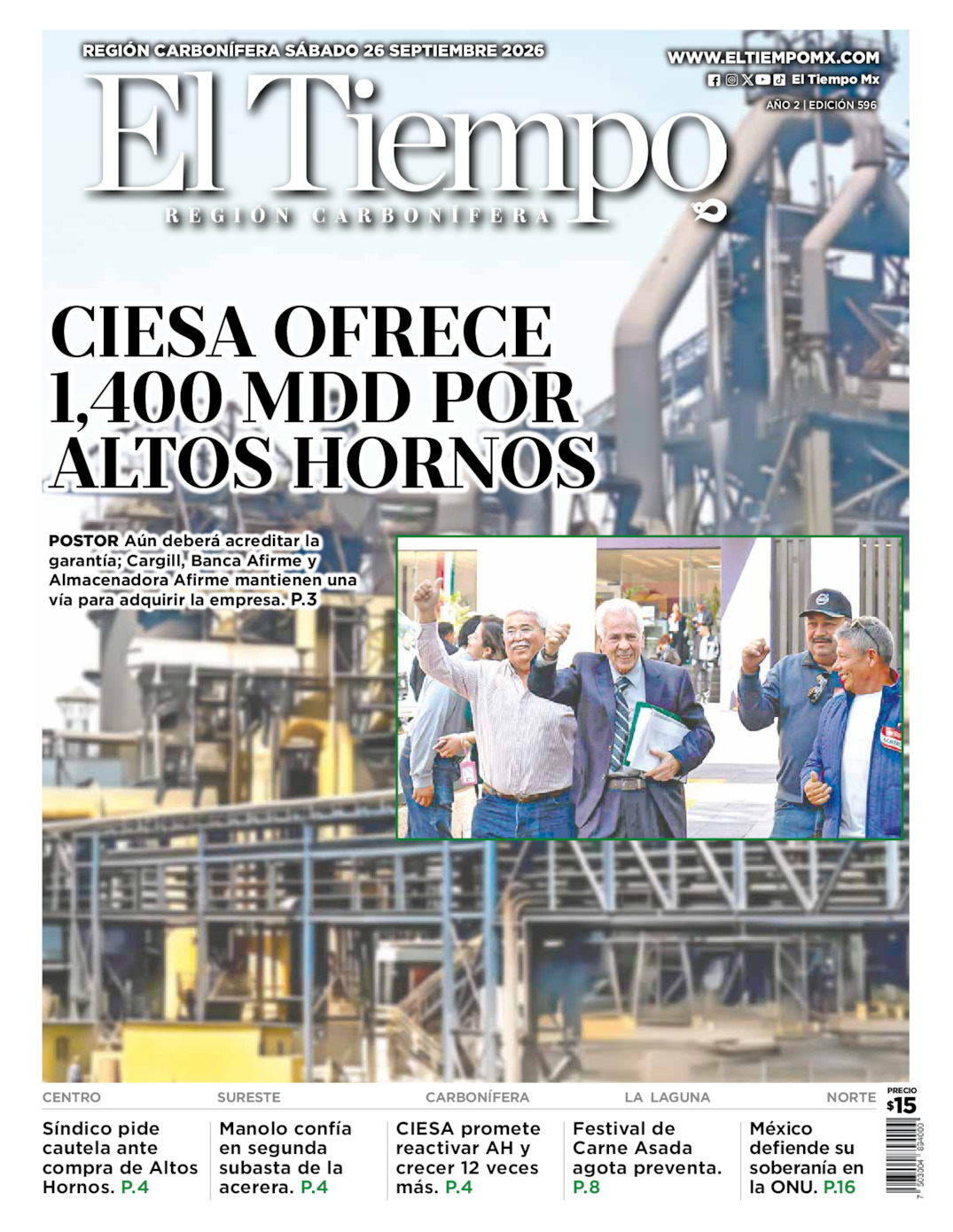 Edición impresa de El Tiempo Región Carbonífera