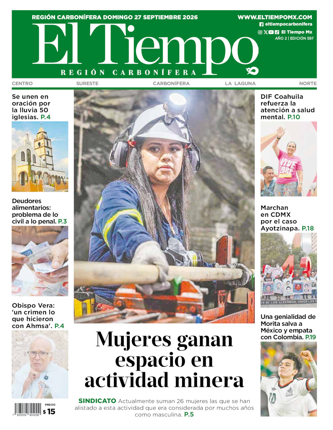 Edición impresa de El Tiempo Región Carbonífera