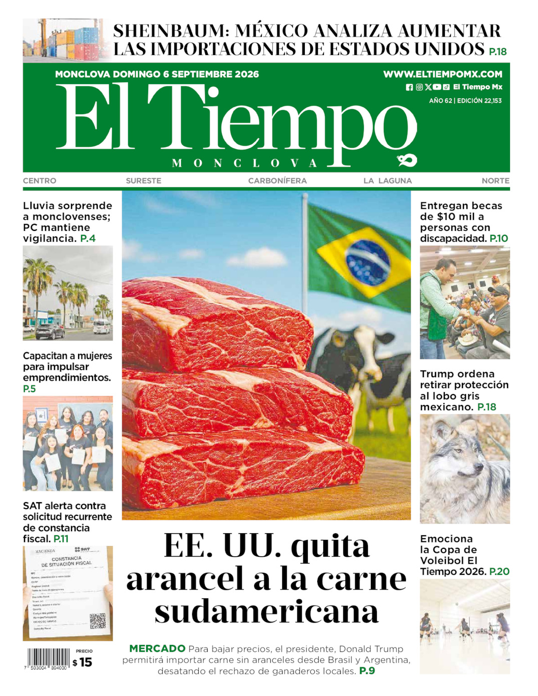 Edición impresa de El Tiempo Monclova