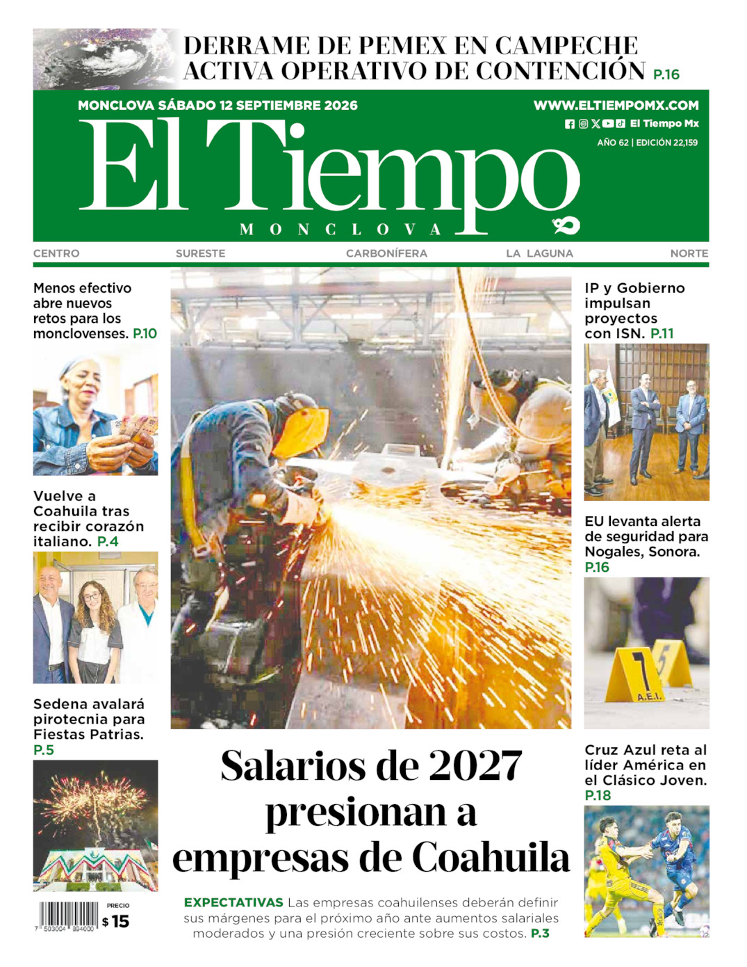 Edición impresa de El Tiempo Monclova