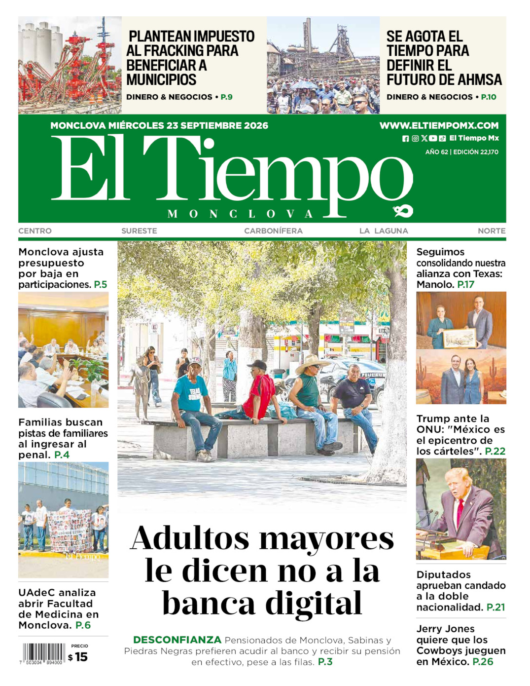 Edición impresa de El Tiempo Monclova