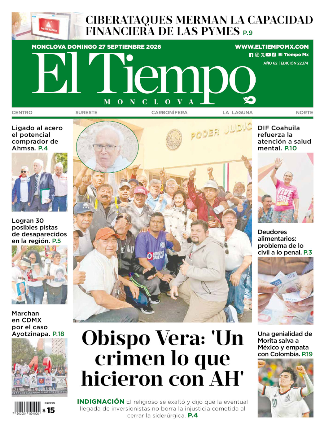 Edición impresa de El Tiempo Monclova