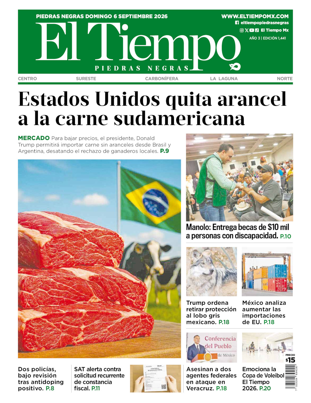 Edición impresa de El Tiempo Piedras Negras