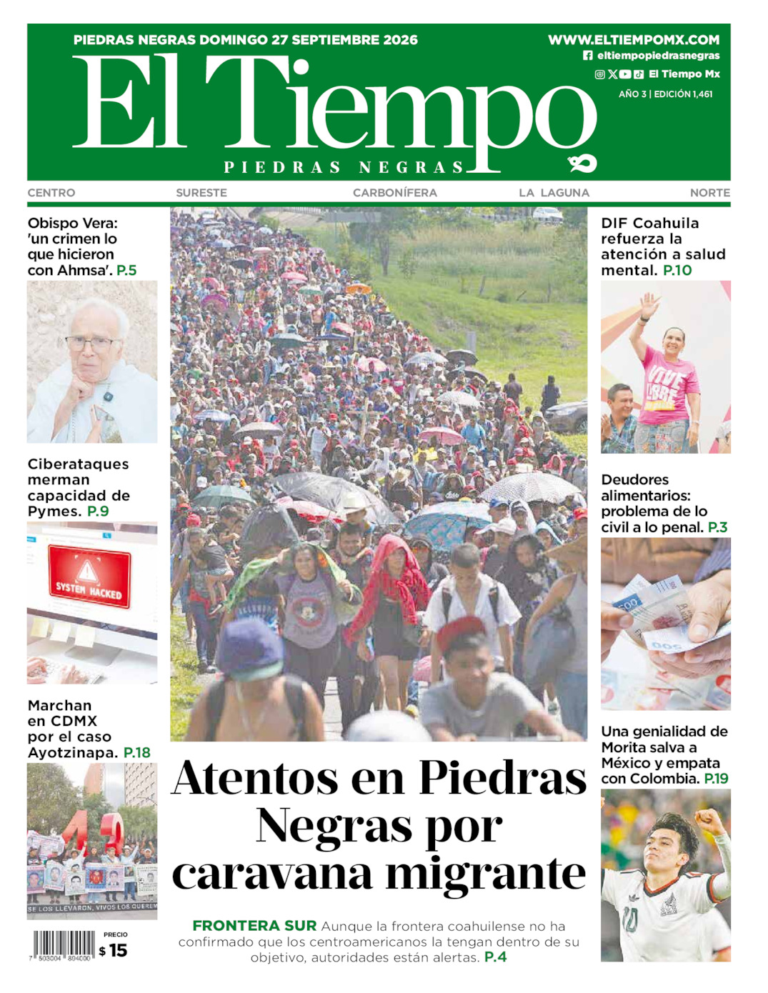 Edición impresa de El Tiempo Piedras Negras