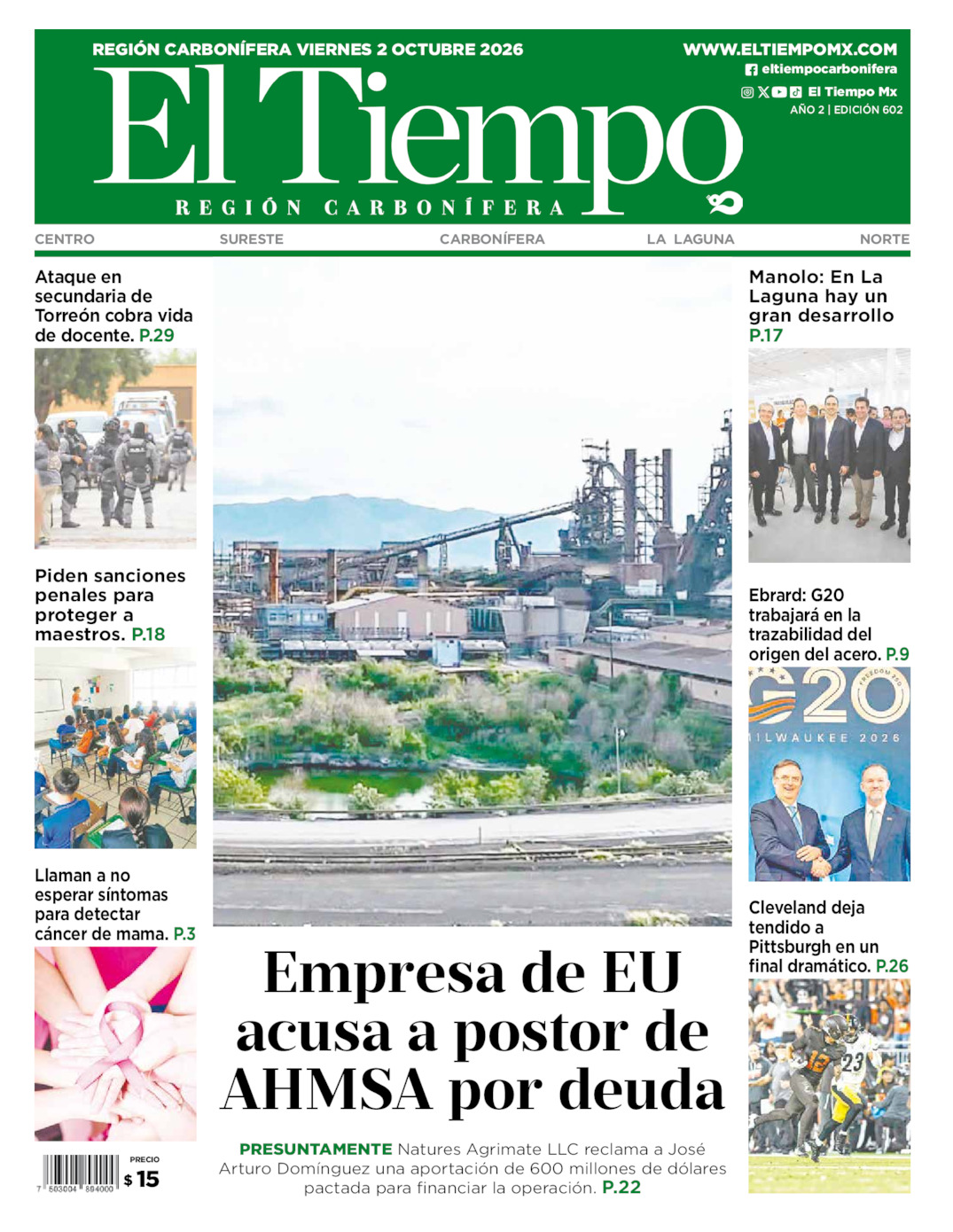 Edición impresa de El Tiempo Región Carbonífera