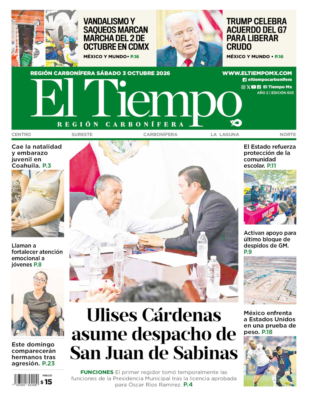 Edición impresa de El Tiempo Región Carbonífera