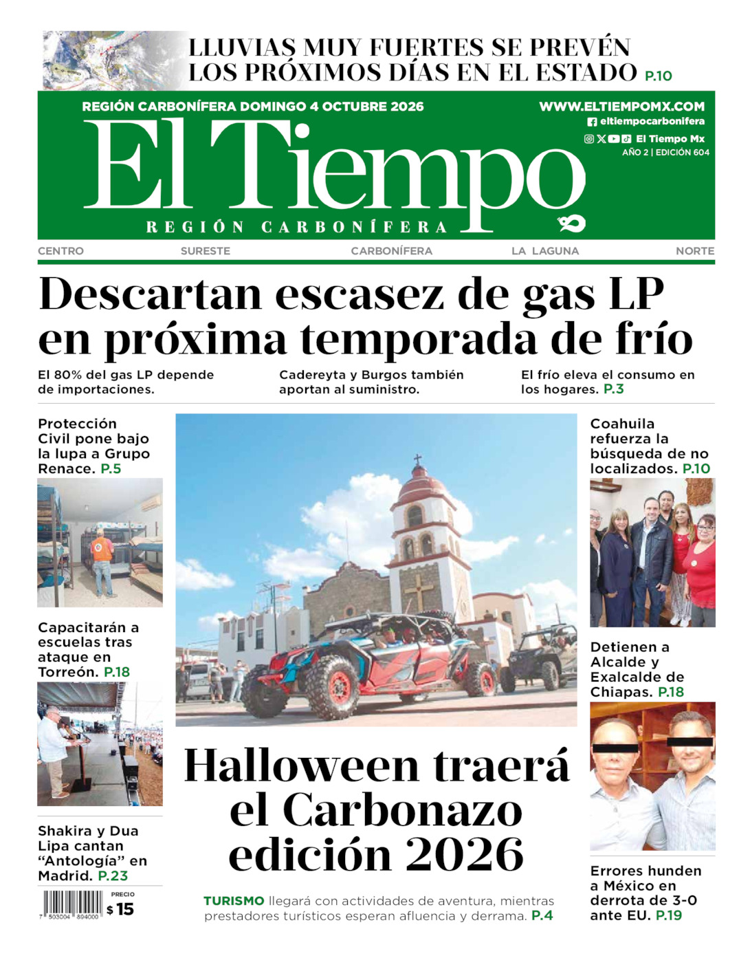 Edición impresa de El Tiempo Región Carbonífera