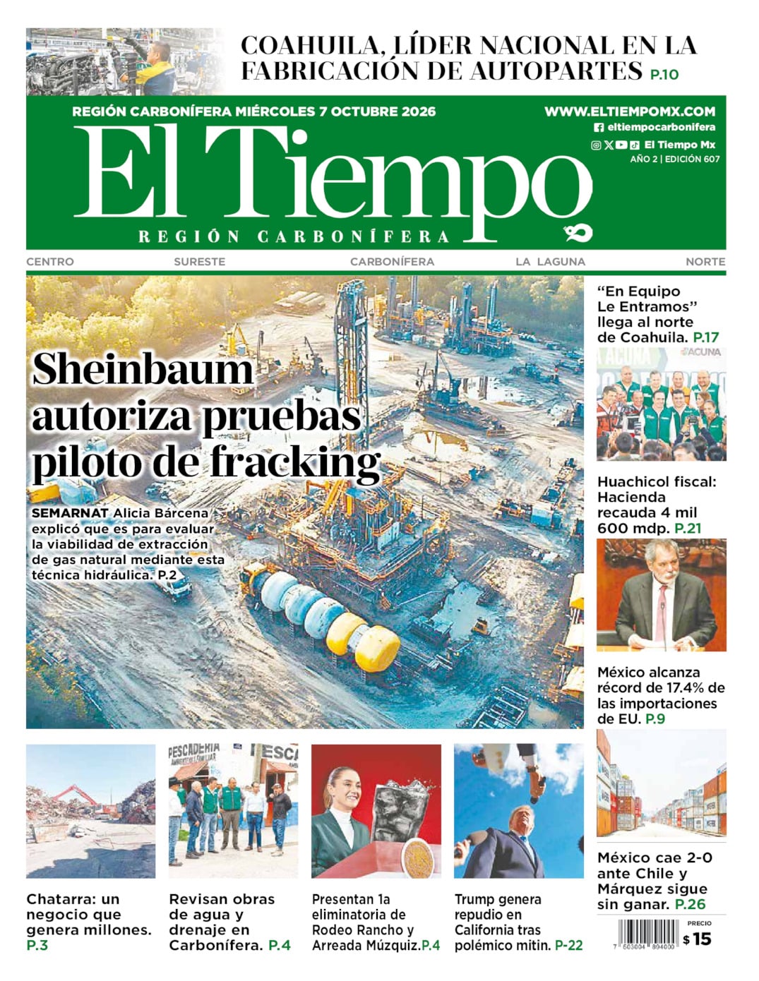 Edición impresa de El Tiempo Región Carbonífera