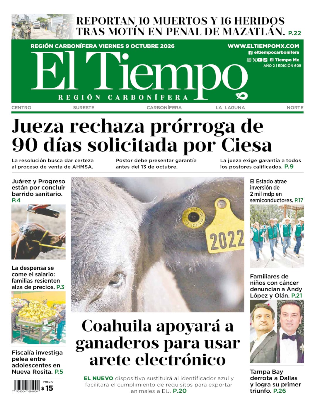 Edición impresa de El Tiempo Región Carbonífera