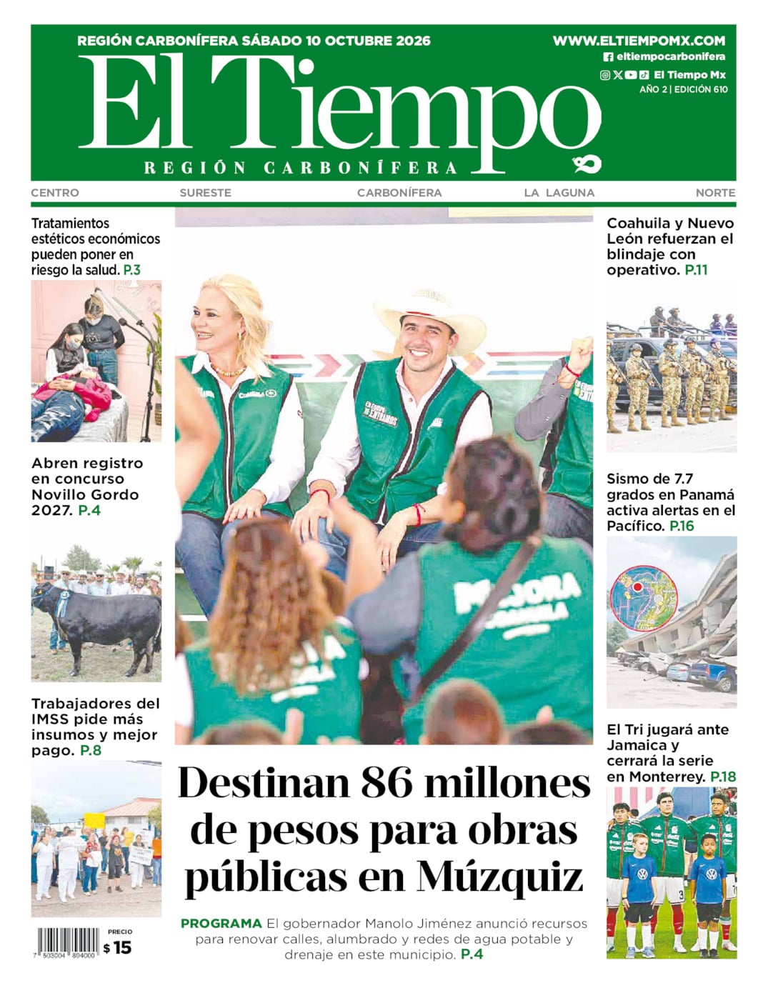 Edición impresa de El Tiempo Región Carbonífera
