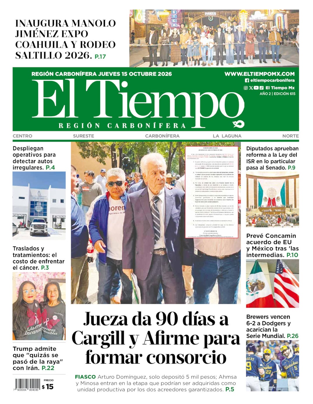 Edición impresa de El Tiempo Región Carbonífera