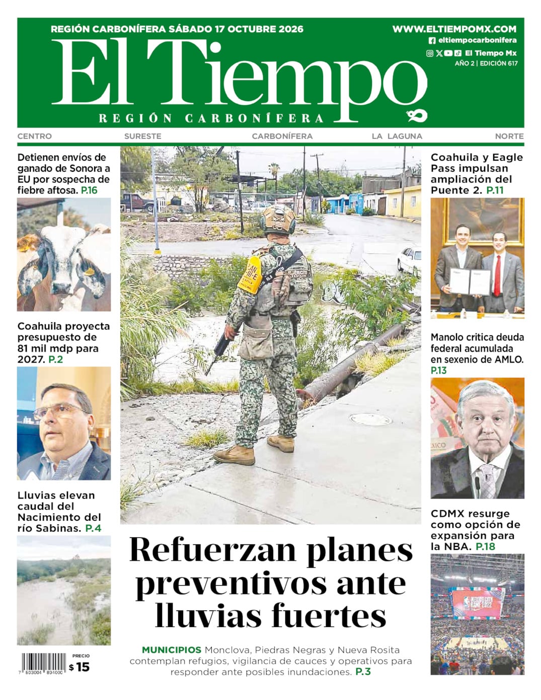 Edición impresa de El Tiempo Región Carbonífera