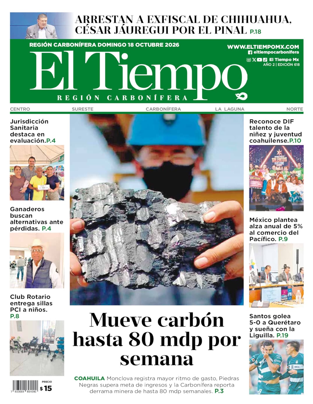 Edición impresa de El Tiempo Región Carbonífera
