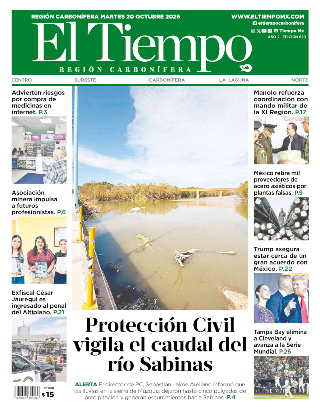 Edición impresa de El Tiempo Región Carbonífera