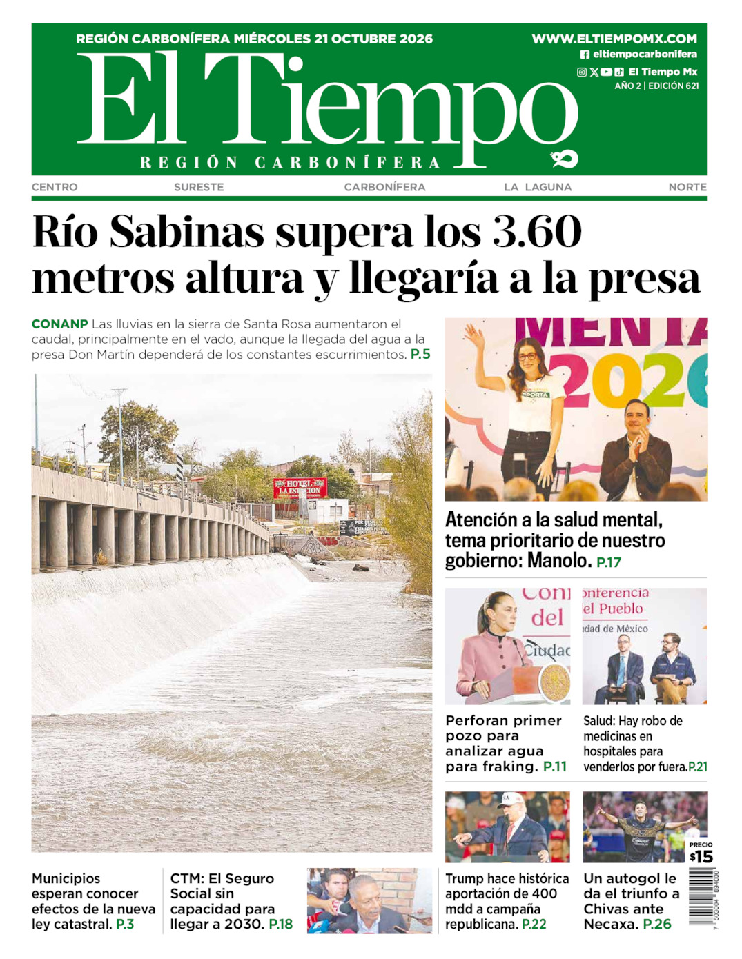 Edición impresa de El Tiempo Región Carbonífera