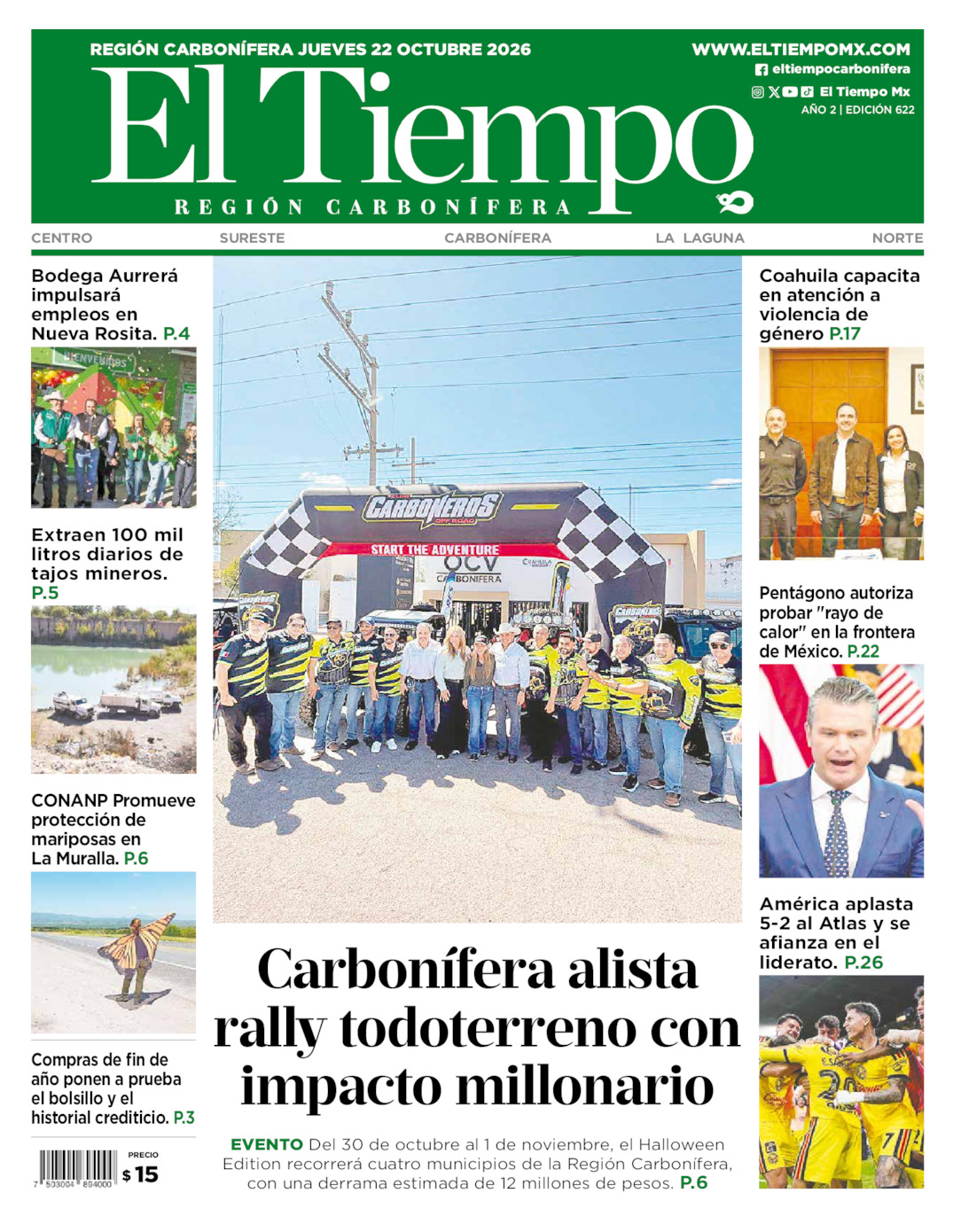 Edición impresa de El Tiempo Región Carbonífera