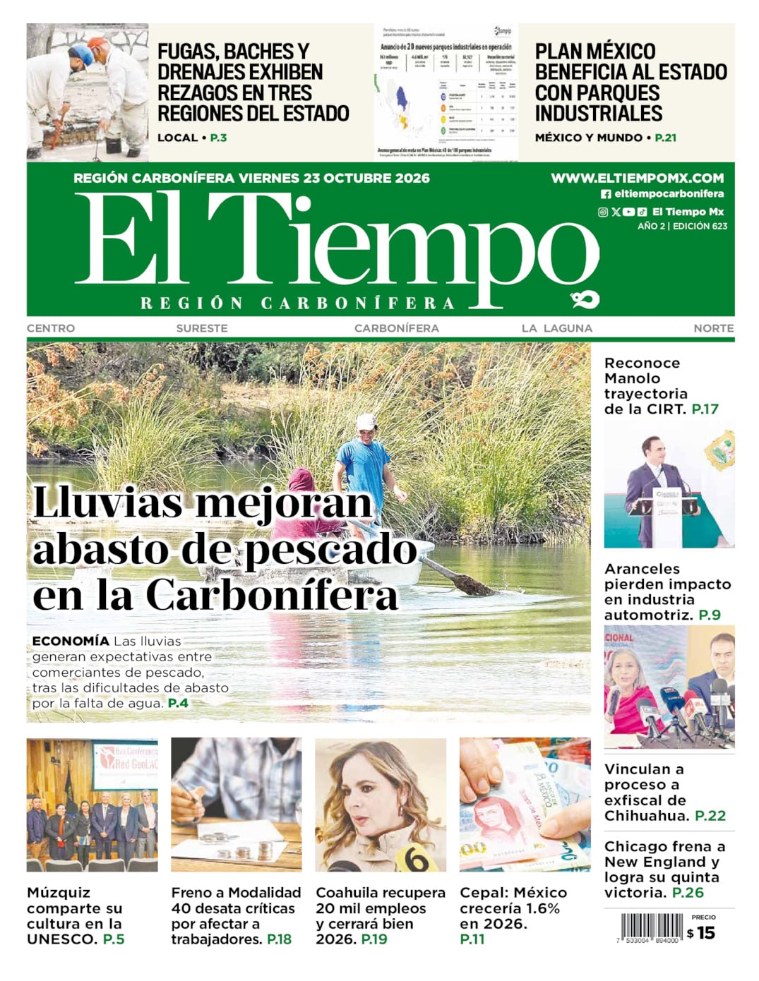 Edición impresa de El Tiempo Región Carbonífera