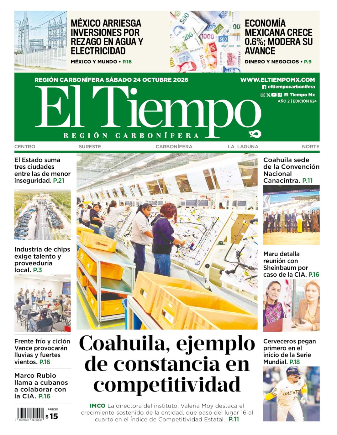 Edición impresa de El Tiempo Región Carbonífera