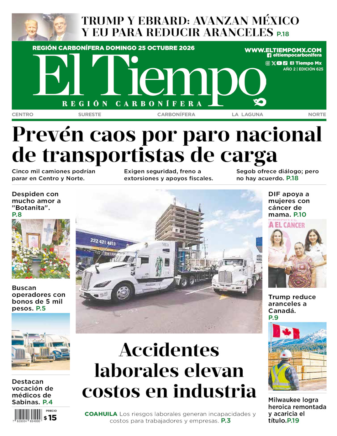 Edición impresa de El Tiempo Región Carbonífera