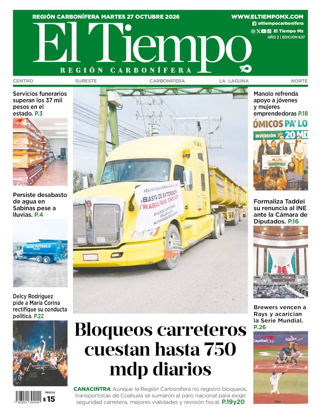 Edición impresa de El Tiempo Región Carbonífera