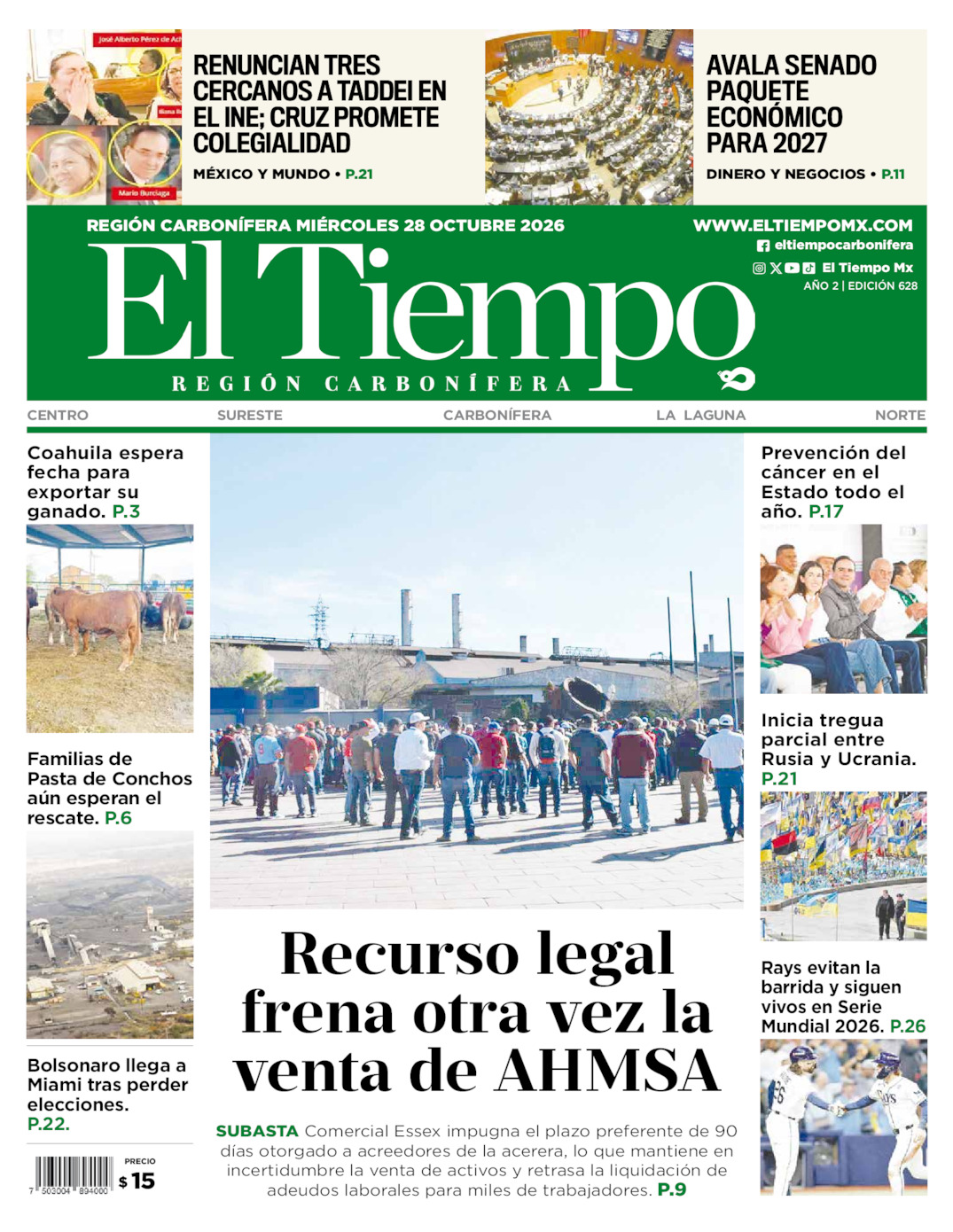 Edición impresa de El Tiempo Región Carbonífera