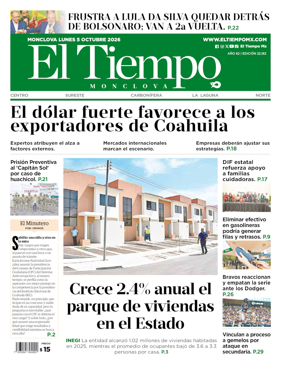 Edición impresa de El Tiempo Monclova