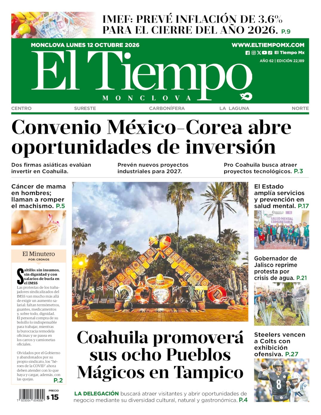 Edición impresa de El Tiempo Monclova