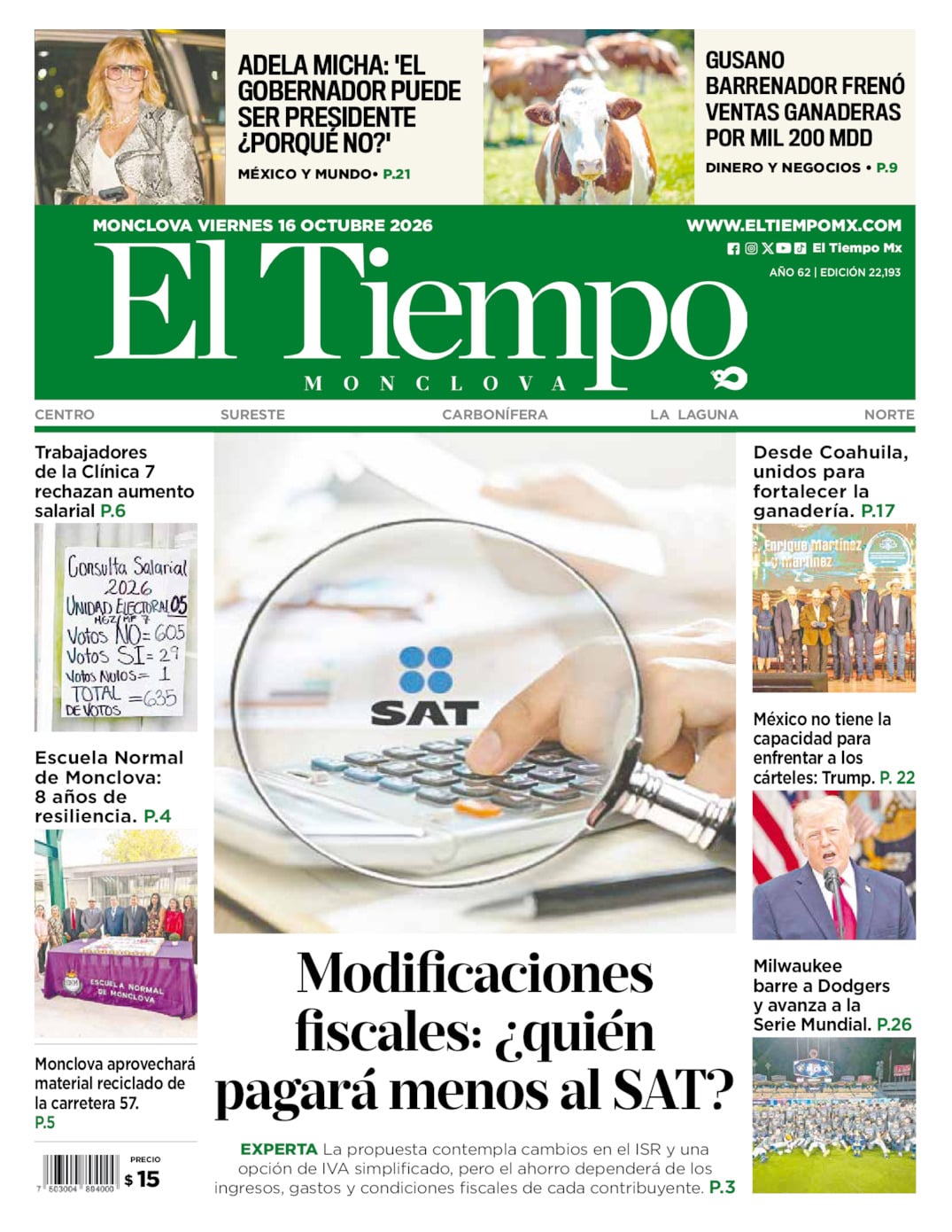 Edición impresa de El Tiempo Monclova