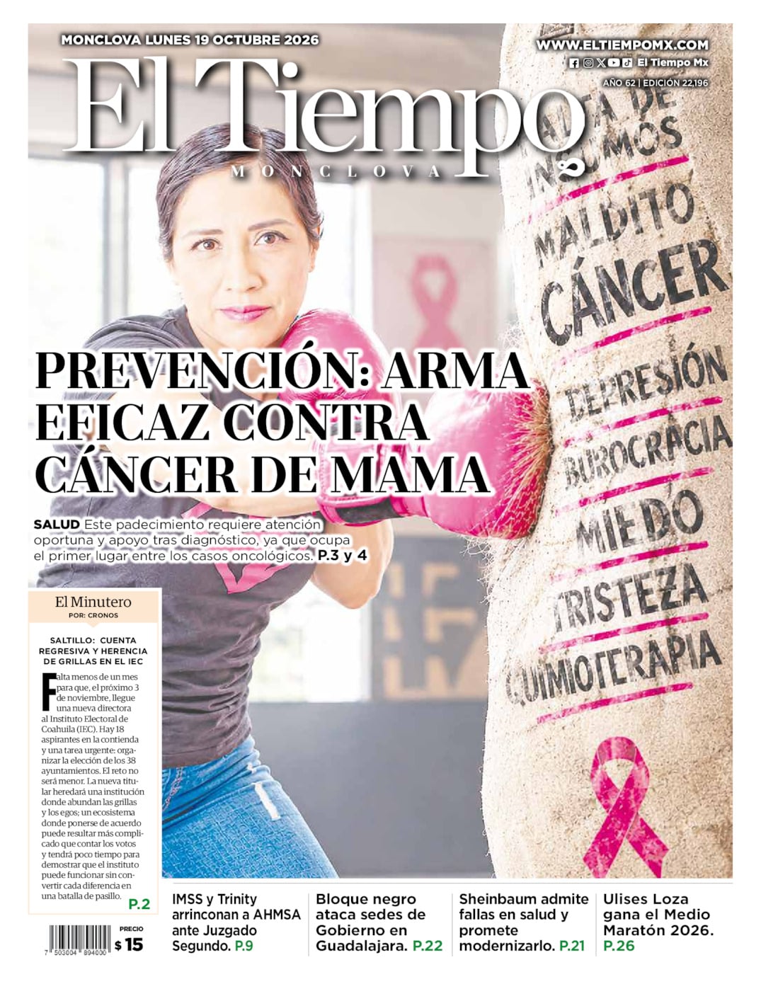 Edición impresa de El Tiempo Monclova