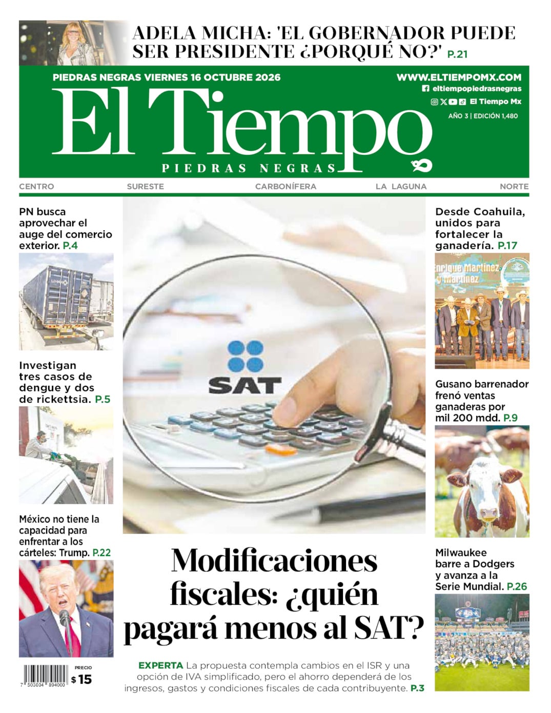 Edición impresa de El Tiempo Piedras Negras