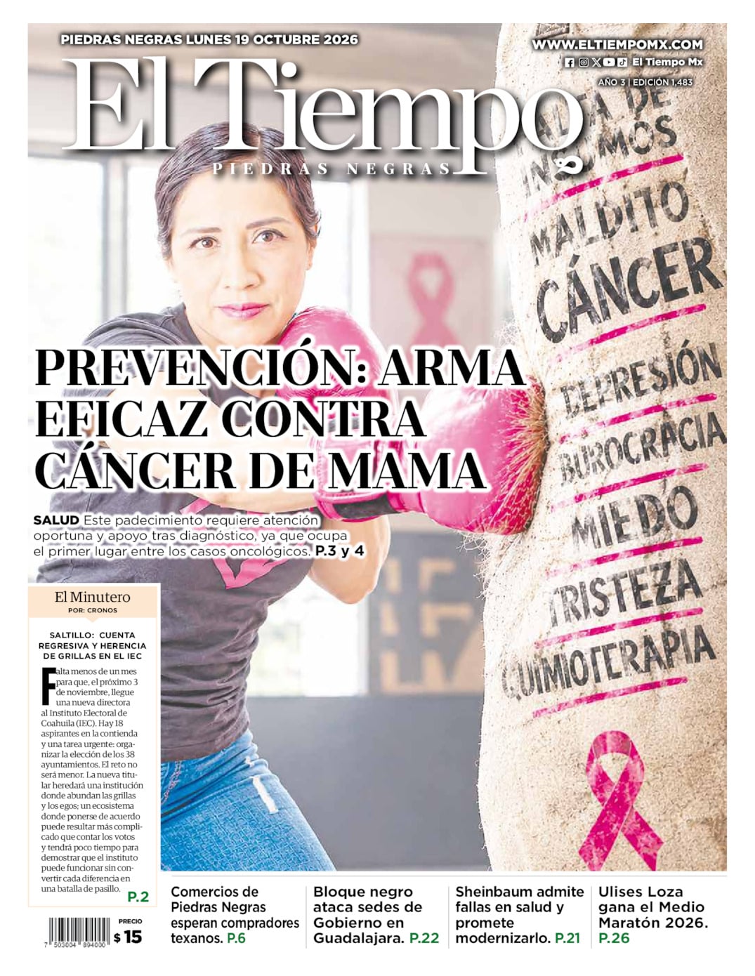 Edición impresa de El Tiempo Piedras Negras