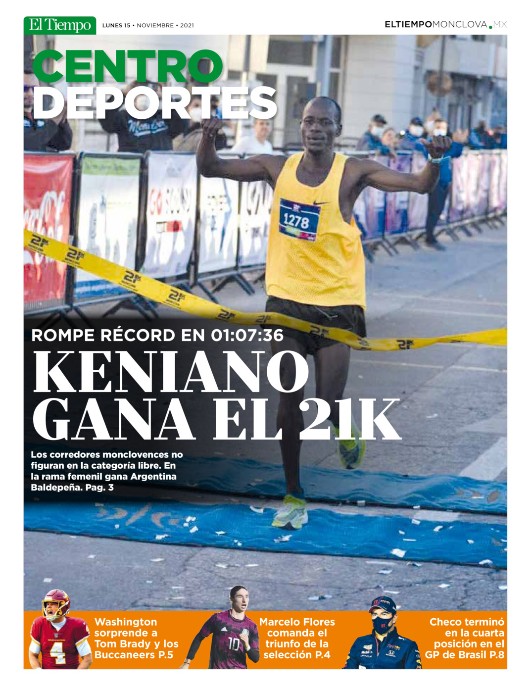 Centro Deportes 15 NOVIEMBRE del 15 de nov 2021