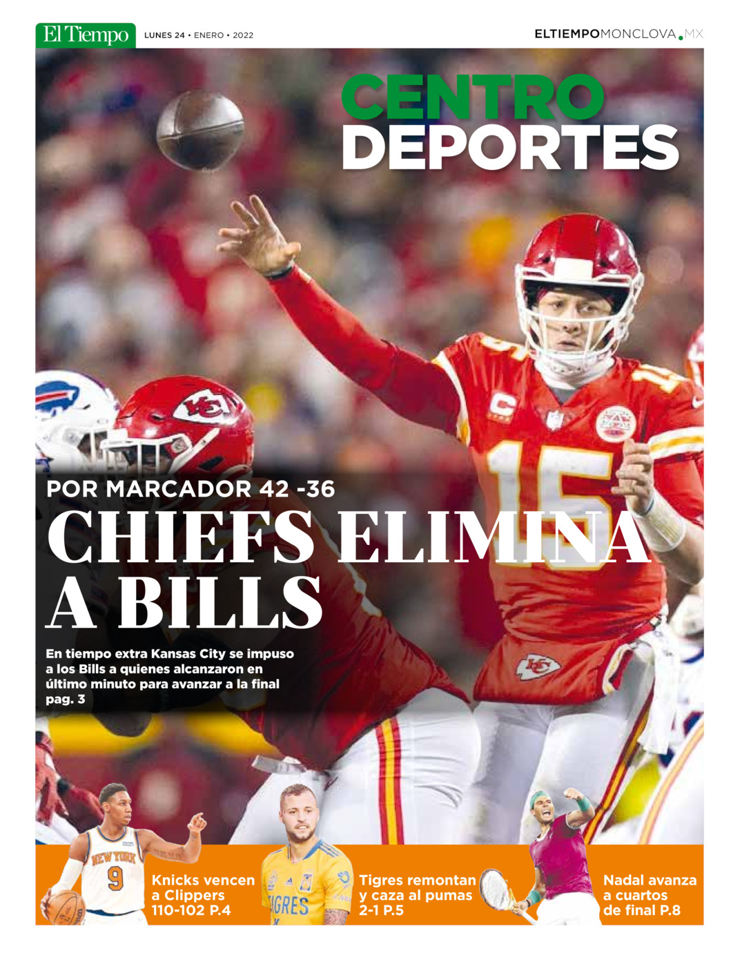 Centro Deportes 24 ENERO 2022 del 23 de ene 2022