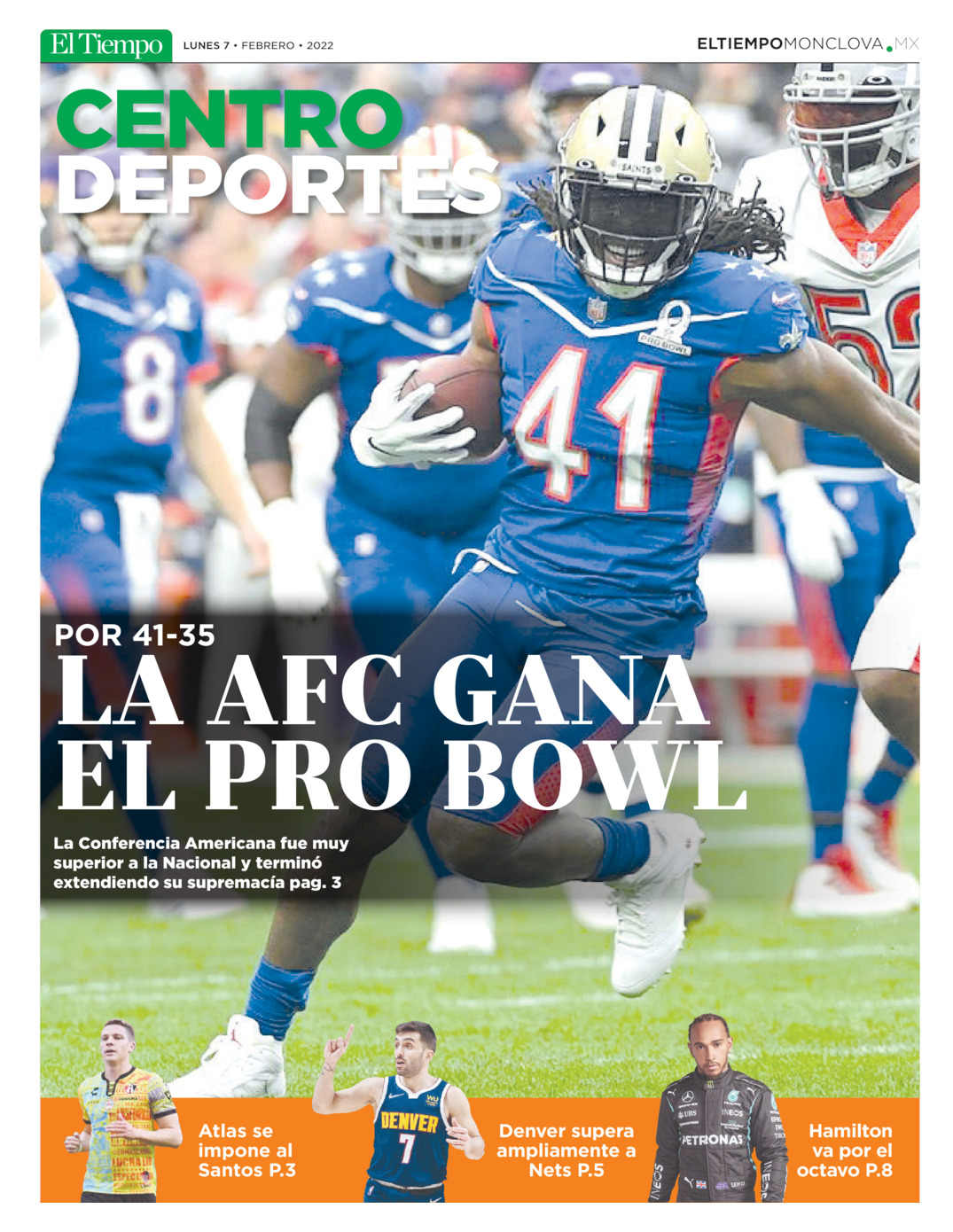 Centro Deportes 7 Febrero 2022 del  7 de feb 2022