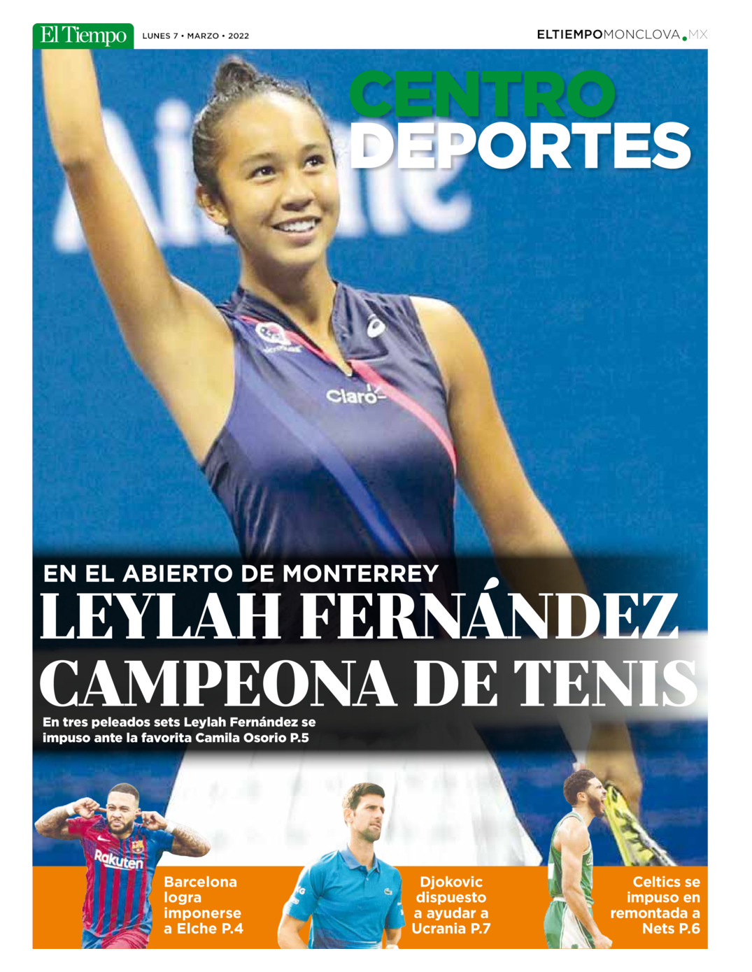CENTRO DEPORTES 7 MARZO 2022 del  7 de mar 2022
