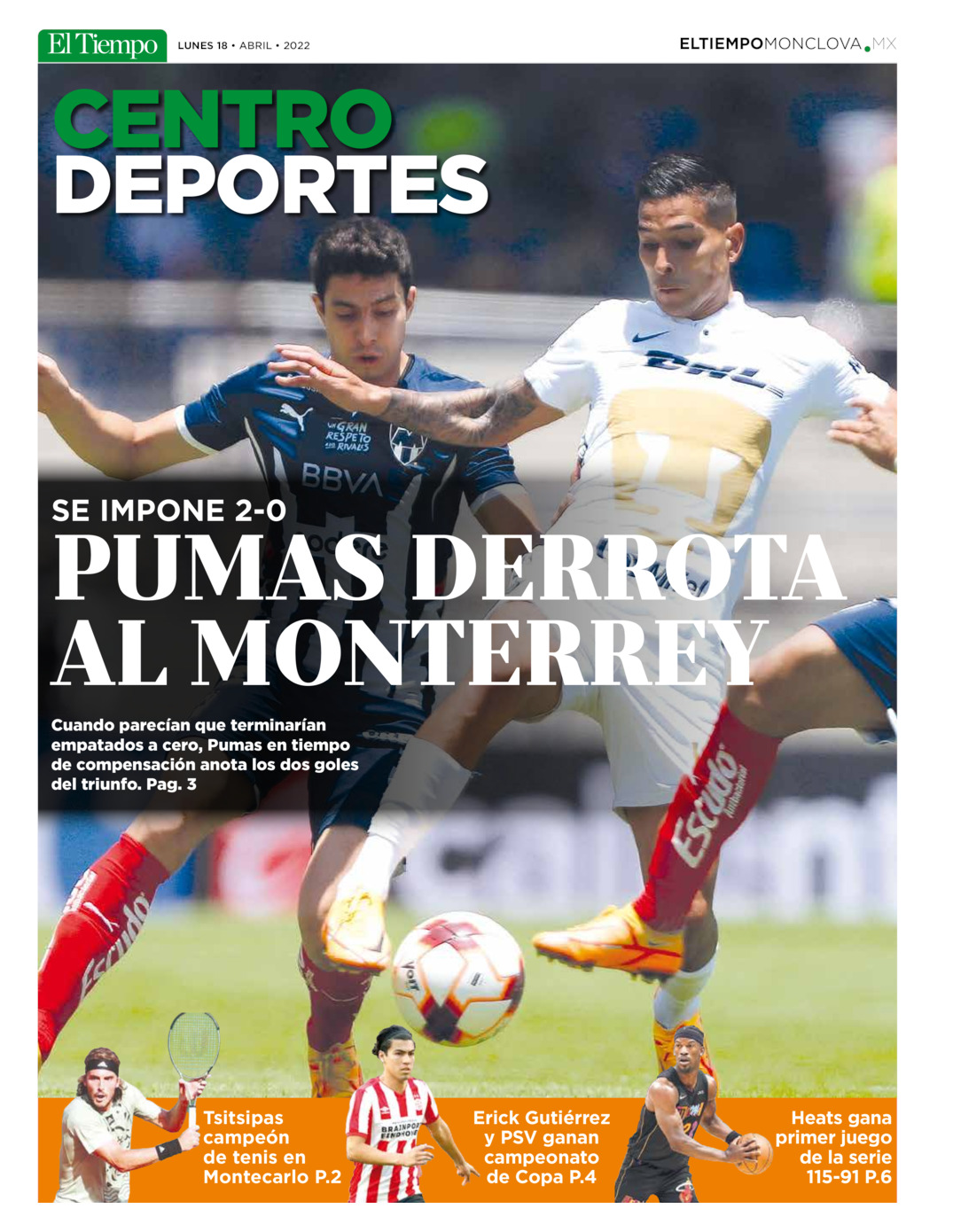 CENTRO DEPORTES 18 ABRIL 22 del 17 de abr 2022
