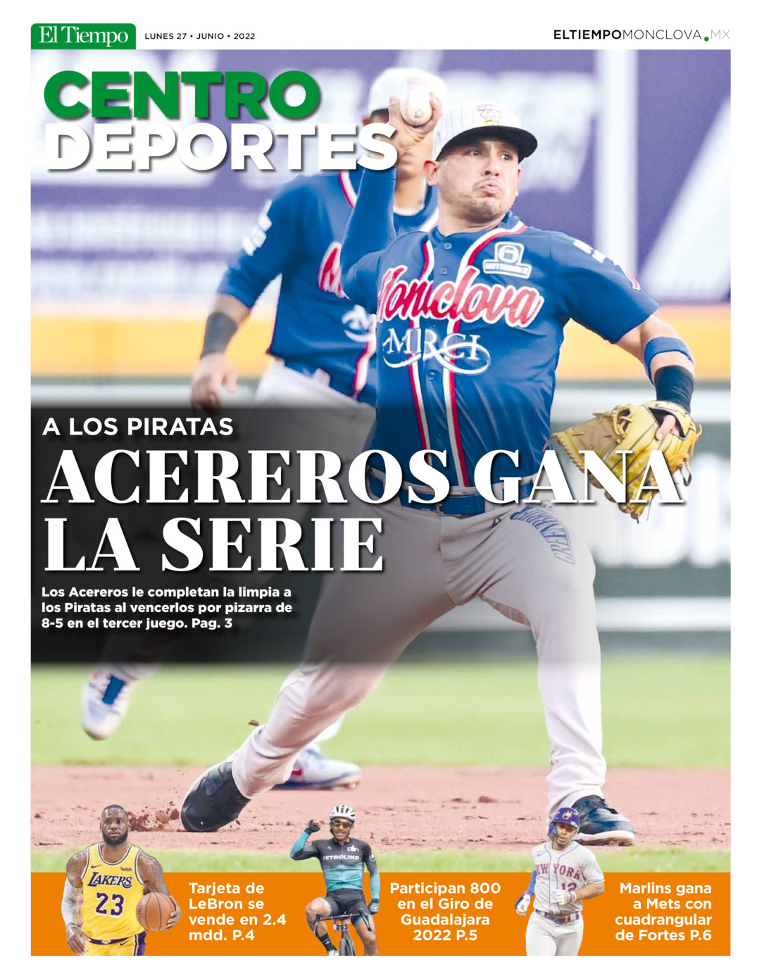 CENTRO DEPORTES 27 JUNIO 2022 del 26 de jun 2022