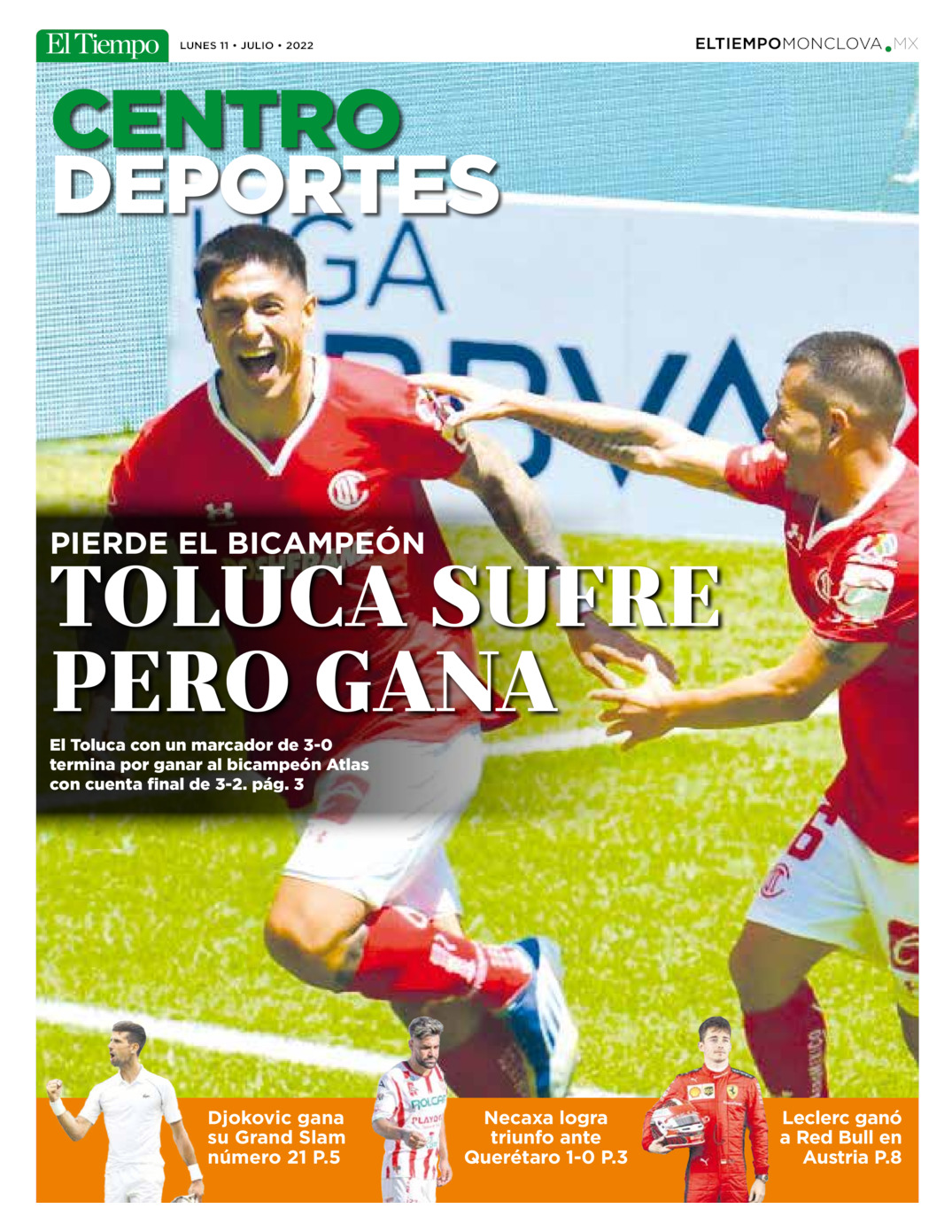 CENTRO DEPORTES 11 JULIO 2022 del 10 de jul 2022