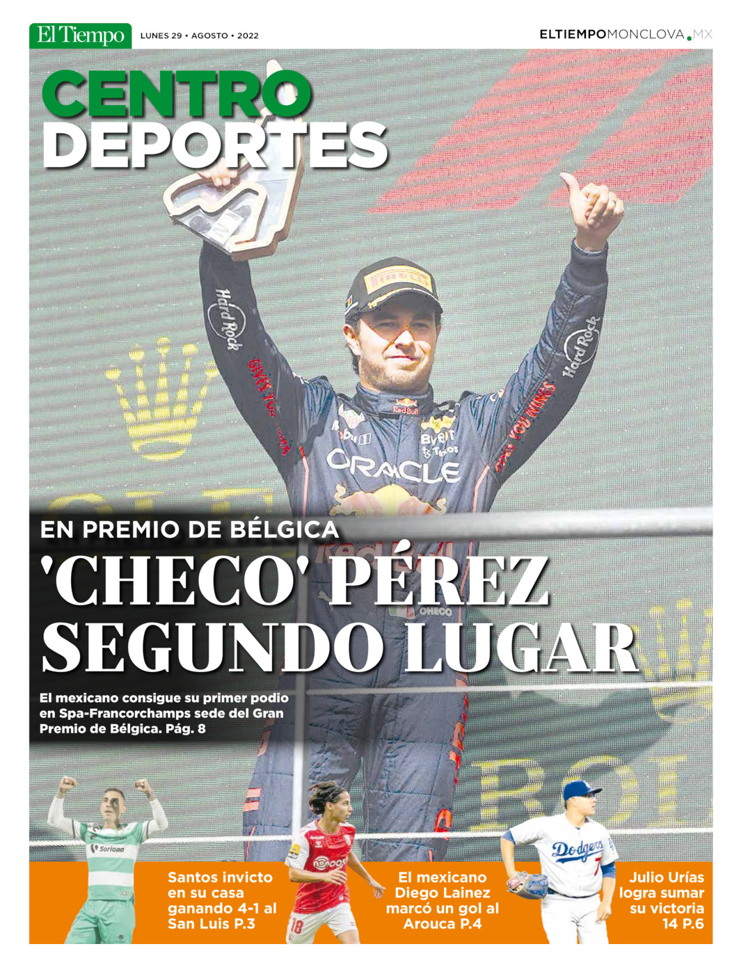 CENTRO DEPORTES 29 AGOSTO 2022 del 27 de ago 2022