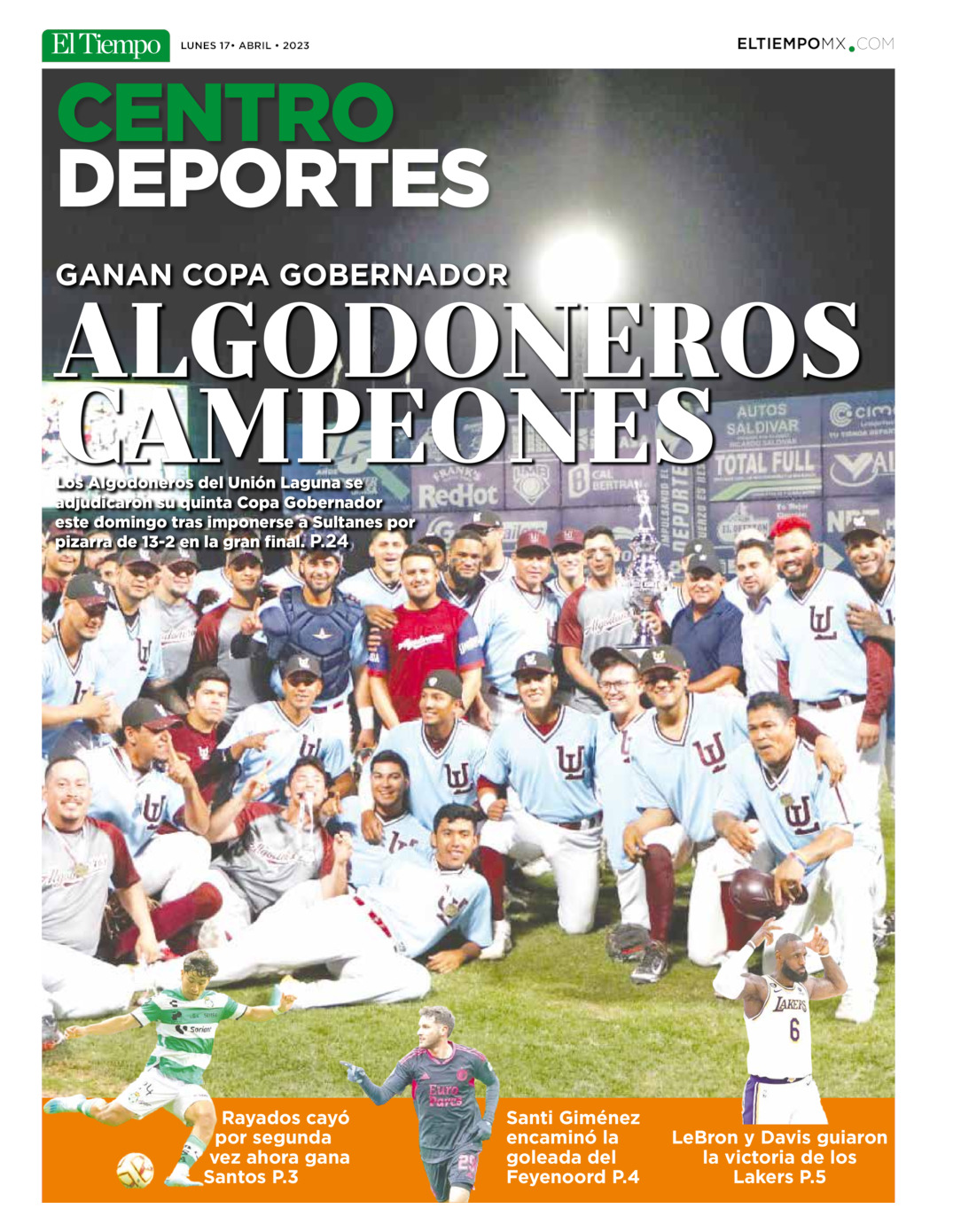 Centro deportes del 17 de abr 2023