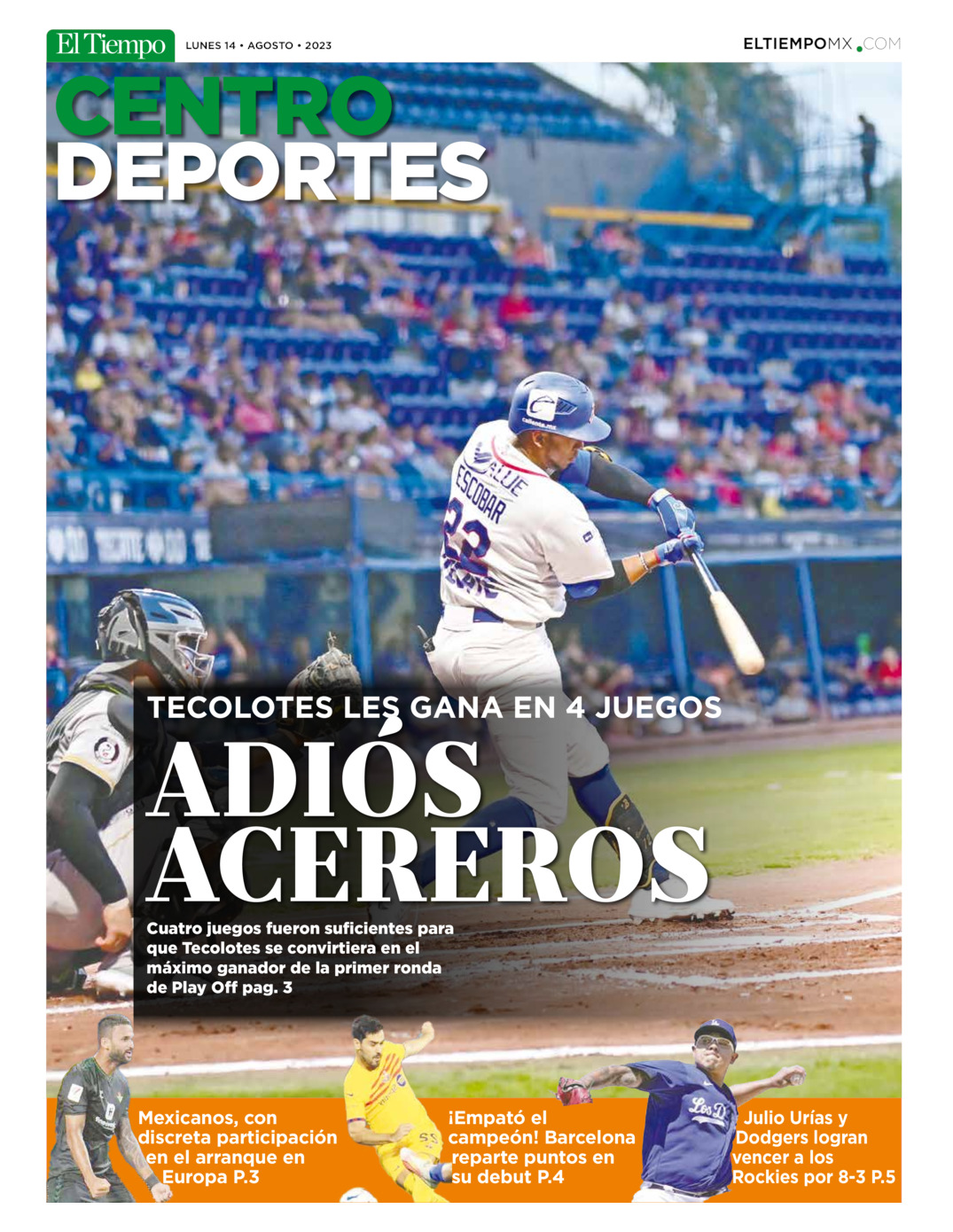 Centro Deportes del 14 de ago 2023