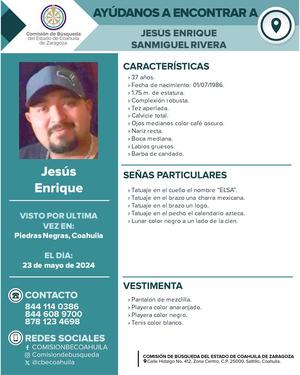 Comisión de Búsqueda investiga el paradero de sujeto desaparecido en PN 