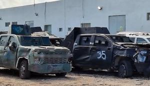 FGR destruye 50 vehículos 'monstruos' en Tamaulipas